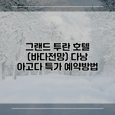 그랜드 투란 호텔 (바다전망) 다낭 아고다 특가 예약방법