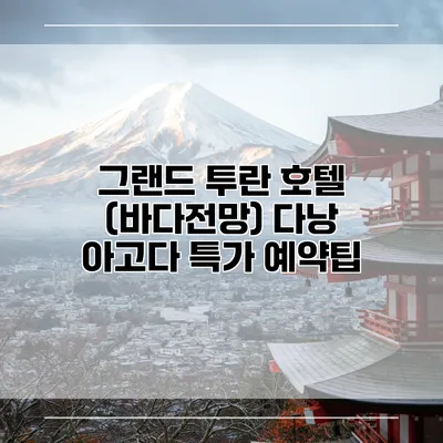그랜드 투란 호텔 (바다전망) 다낭 아고다 특가 예약팁