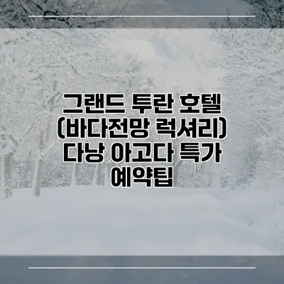 그랜드 투란 호텔 (바다전망 럭셔리) 다낭 아고다 특가 예약팁