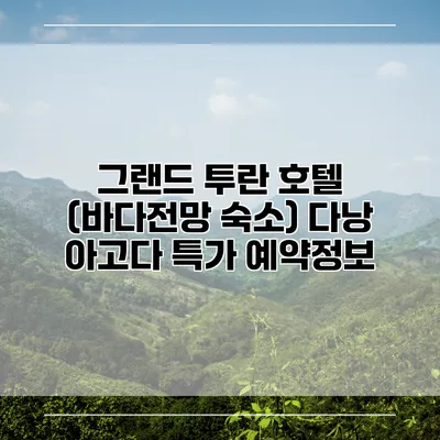 그랜드 투란 호텔 (바다전망 숙소) 다낭 아고다 특가 예약정보
