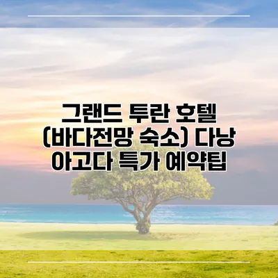 그랜드 투란 호텔 (바다전망 숙소) 다낭 아고다 특가 예약팁