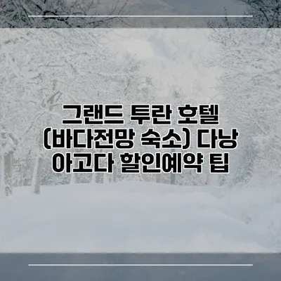 그랜드 투란 호텔 (바다전망 숙소) 다낭 아고다 할인예약 팁