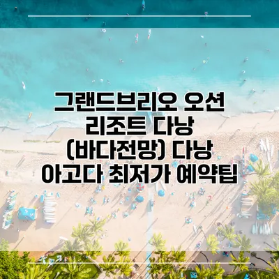 그랜드브리오 오션 리조트 다낭 (바다전망) 다낭 아고다 최저가 예약팁