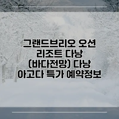 그랜드브리오 오션 리조트 다낭 (바다전망) 다낭 아고다 특가 예약정보