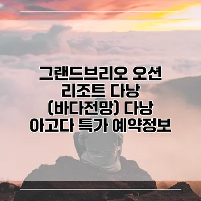 그랜드브리오 오션 리조트 다낭 (바다전망) 다낭 아고다 특가 예약정보