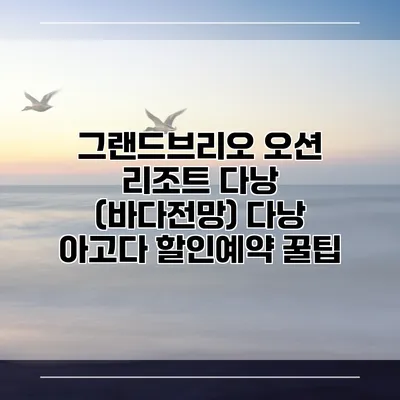 그랜드브리오 오션 리조트 다낭 (바다전망) 다낭 아고다 할인예약 꿀팁