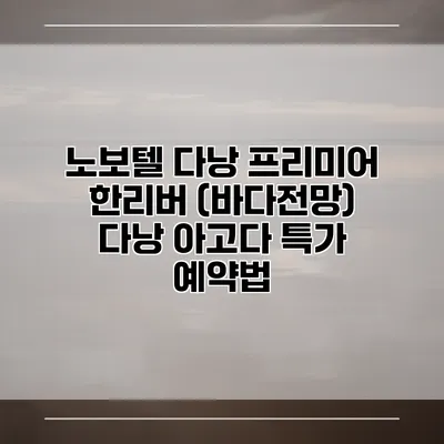 노보텔 다낭 프리미어 한리버 (바다전망) 다낭 아고다 특가 예약법