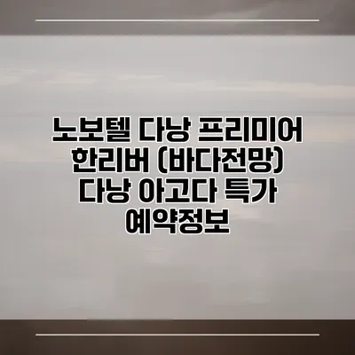 노보텔 다낭 프리미어 한리버 (바다전망) 다낭 아고다 특가 예약정보
