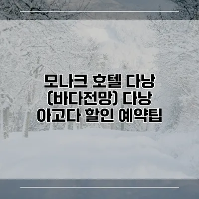 모나크 호텔 다낭 (바다전망) 다낭 아고다 할인 예약팁