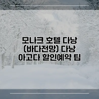 모나크 호텔 다낭 (바다전망) 다낭 아고다 할인예약 팁