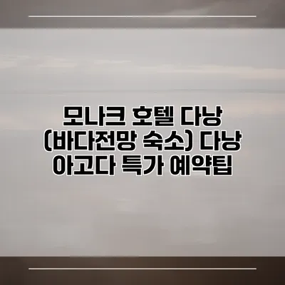 모나크 호텔 다낭 (바다전망 숙소) 다낭 아고다 특가 예약팁