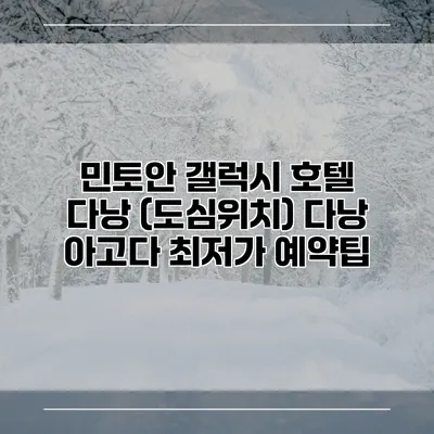 민토안 갤럭시 호텔 다낭 (도심위치) 다낭 아고다 최저가 예약팁