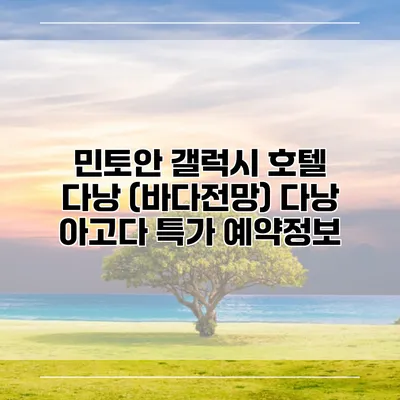 민토안 갤럭시 호텔 다낭 (바다전망) 다낭 아고다 특가 예약정보