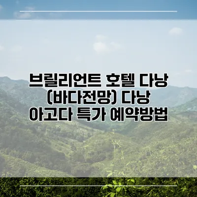 브릴리언트 호텔 다낭 (바다전망) 다낭 아고다 특가 예약방법