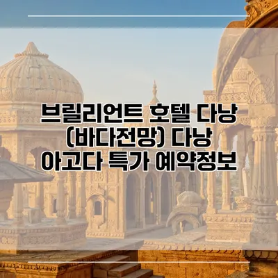 브릴리언트 호텔 다낭 (바다전망) 다낭 아고다 특가 예약정보