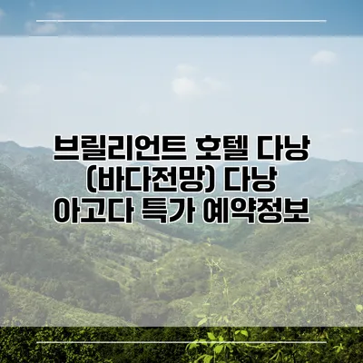브릴리언트 호텔 다낭 (바다전망) 다낭 아고다 특가 예약정보