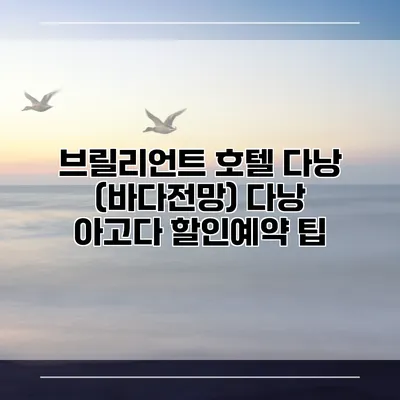브릴리언트 호텔 다낭 (바다전망) 다낭 아고다 할인예약 팁