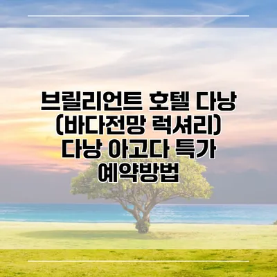 브릴리언트 호텔 다낭 (바다전망 럭셔리) 다낭 아고다 특가 예약방법