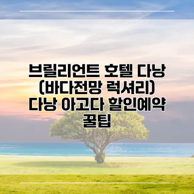 브릴리언트 호텔 다낭 (바다전망 럭셔리) 다낭 아고다 할인예약 꿀팁