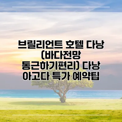 브릴리언트 호텔 다낭 (바다전망 통근하기편리) 다낭 아고다 특가 예약팁