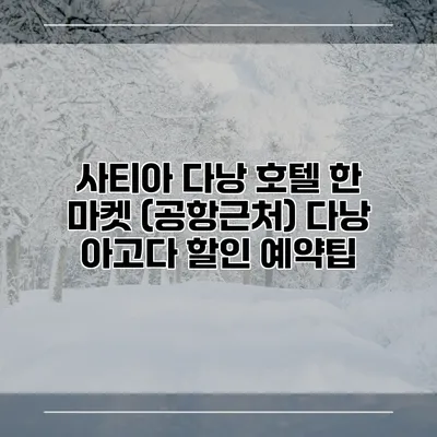 사티아 다낭 호텔 한 마켓 (공항근처) 다낭 아고다 할인 예약팁