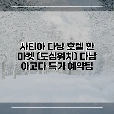 사티아 다낭 호텔 한 마켓 (도심위치) 다낭 아고다 특가 예약팁