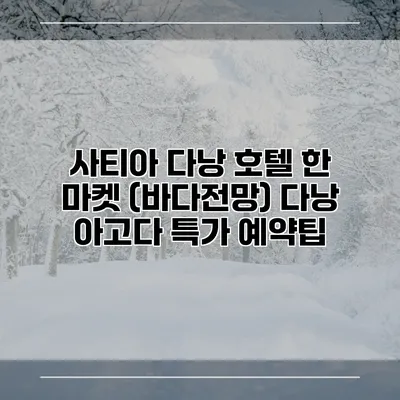 사티아 다낭 호텔 한 마켓 (바다전망) 다낭 아고다 특가 예약팁