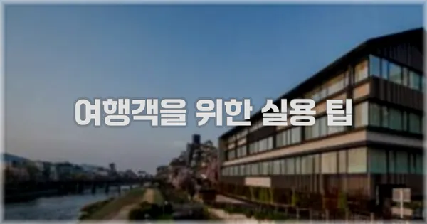 여행객을 위한 실용 팁