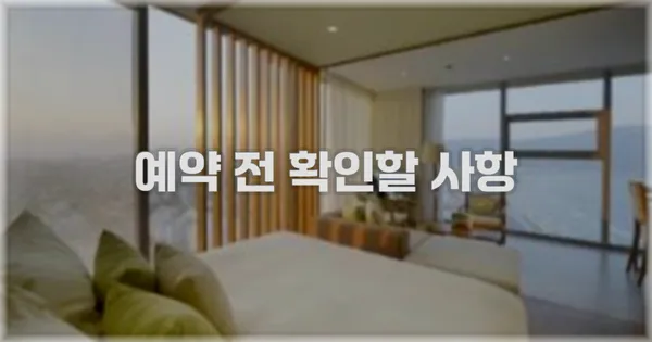 예약 전 확인할 사항