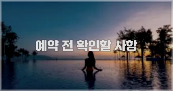 예약 전 확인할 사항