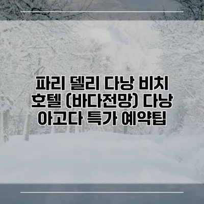 파리 델리 다낭 비치 호텔 (바다전망) 다낭 아고다 특가 예약팁