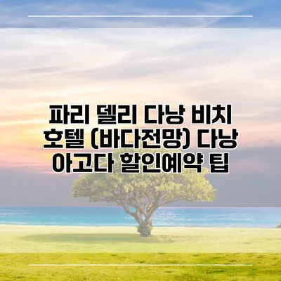 파리 델리 다낭 비치 호텔 (바다전망) 다낭 아고다 할인예약 팁