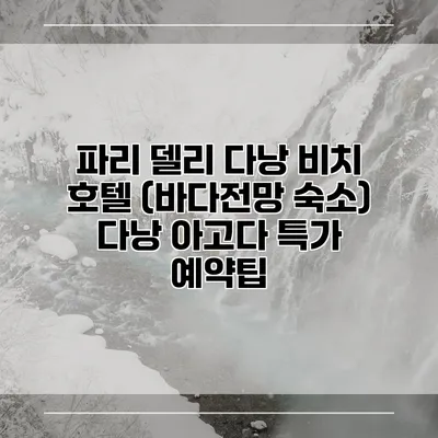 파리 델리 다낭 비치 호텔 (바다전망 숙소) 다낭 아고다 특가 예약팁