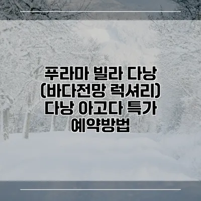 푸라마 빌라 다낭 (바다전망 럭셔리) 다낭 아고다 특가 예약방법